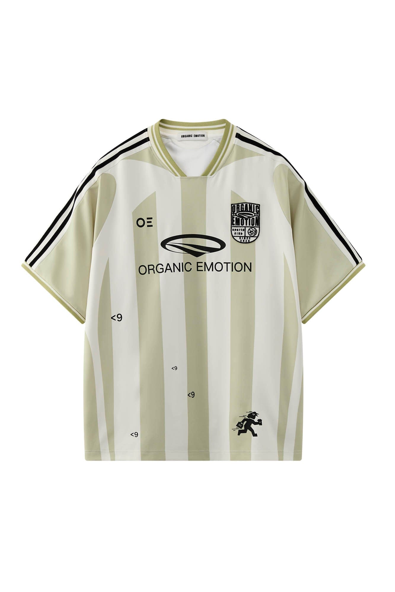 ORGANIC EMOTION Striped Badge Graphics Soccer Jersey