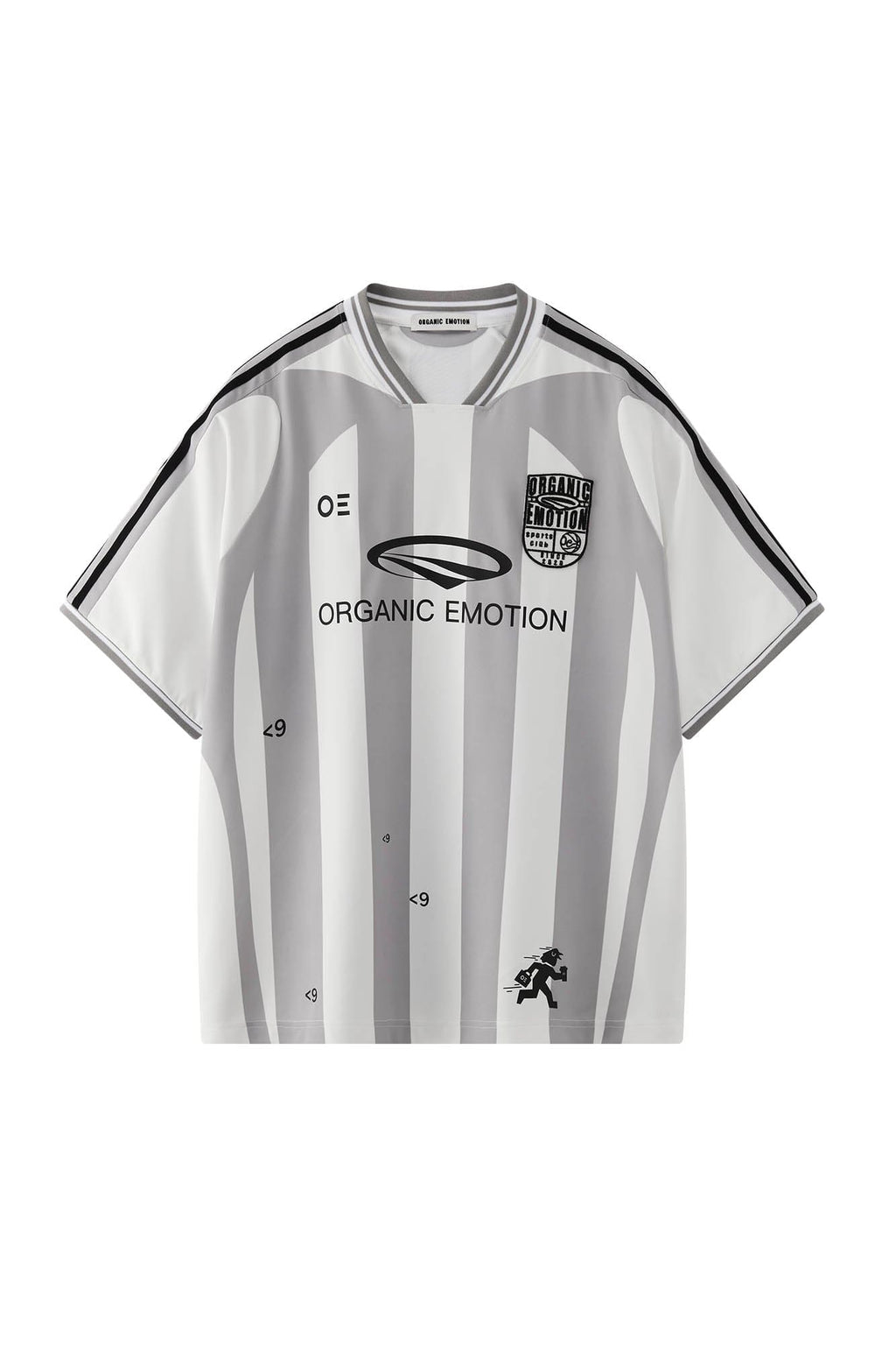 ORGANIC EMOTION Striped Badge Graphics Soccer Jersey