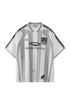 ORGANIC EMOTION Striped Badge Graphics Soccer Jersey