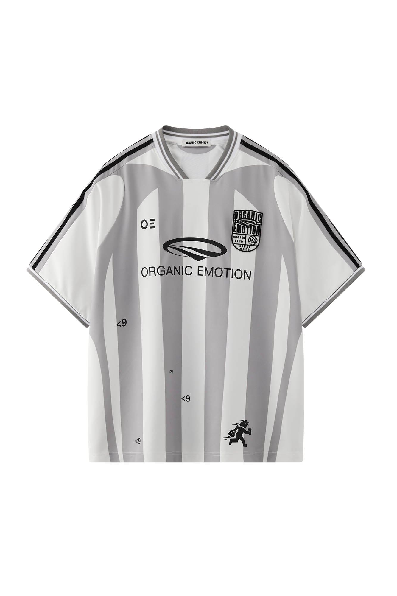 ORGANIC EMOTION Striped Badge Graphics Soccer Jersey