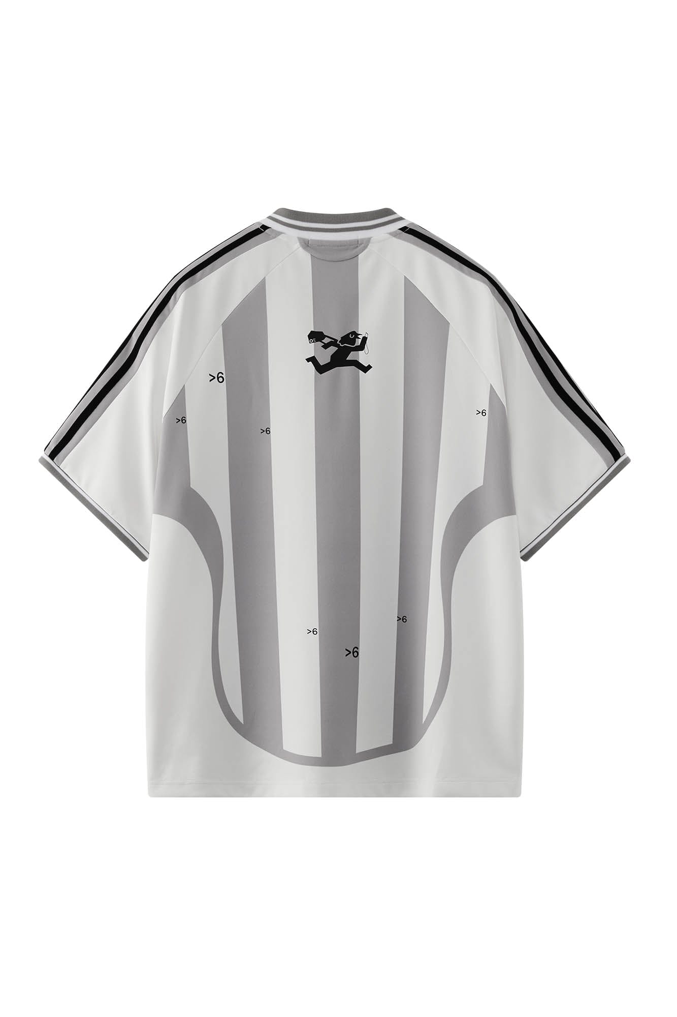 ORGANIC EMOTION Striped Badge Graphics Soccer Jersey