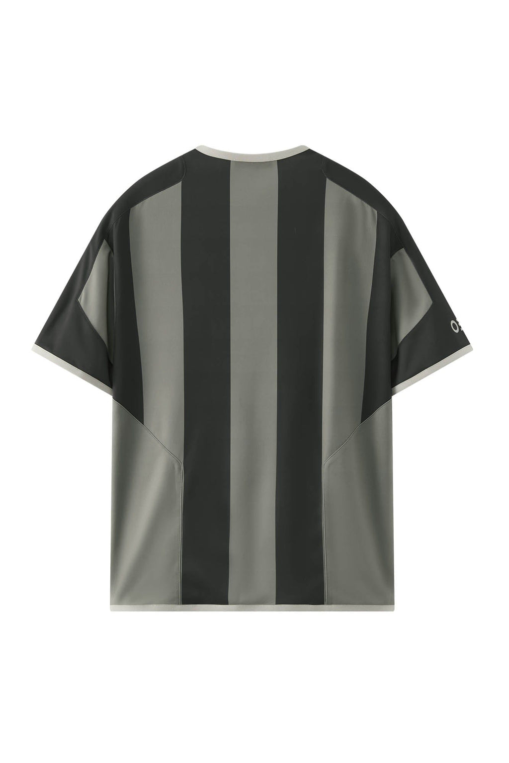 ORGANIC EMOTION Never Work Slogan Stripes Spliced Jersey