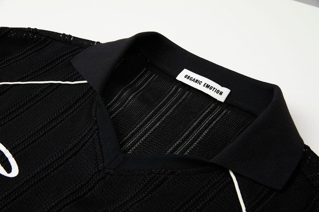 ORGANIC EMOTION Retro Sheer Striped Knit Raglan Jersey