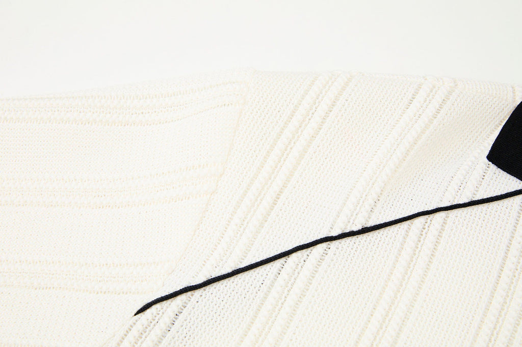 ORGANIC EMOTION Retro Sheer Striped Knit Raglan Jersey