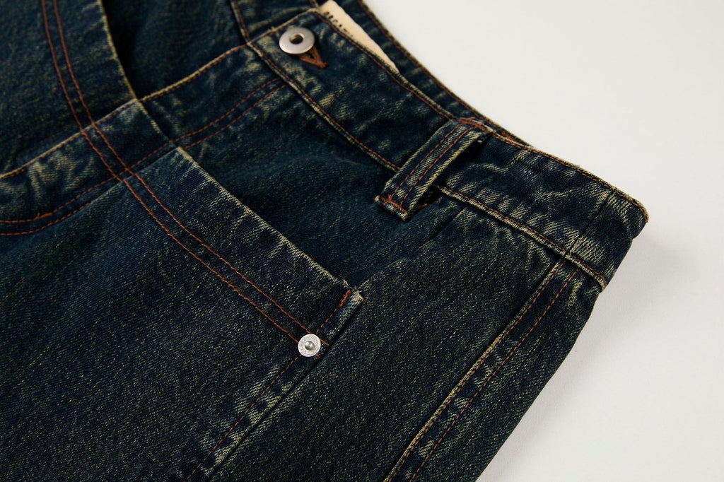 ORGANIC EMOTION Big-Pocket Paneled Wide-Leg Jeans
