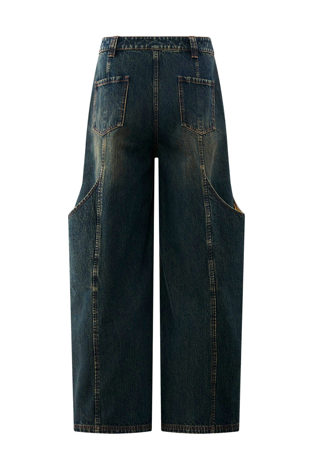 ORGANIC EMOTION Big-Pocket Paneled Wide-Leg Jeans