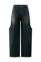 ORGANIC EMOTION Big-Pocket Paneled Wide-Leg Jeans