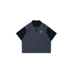 OVDY Retro Spliced Plaid Polo T-Shirt