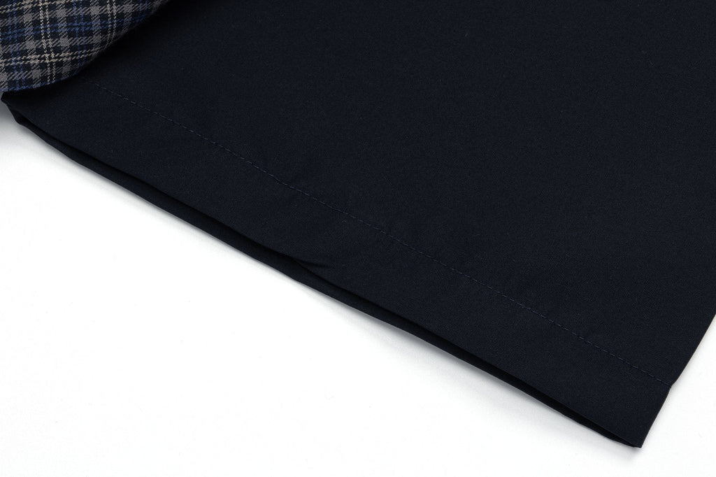 OVDY Retro Spliced Plaid Polo T-Shirt