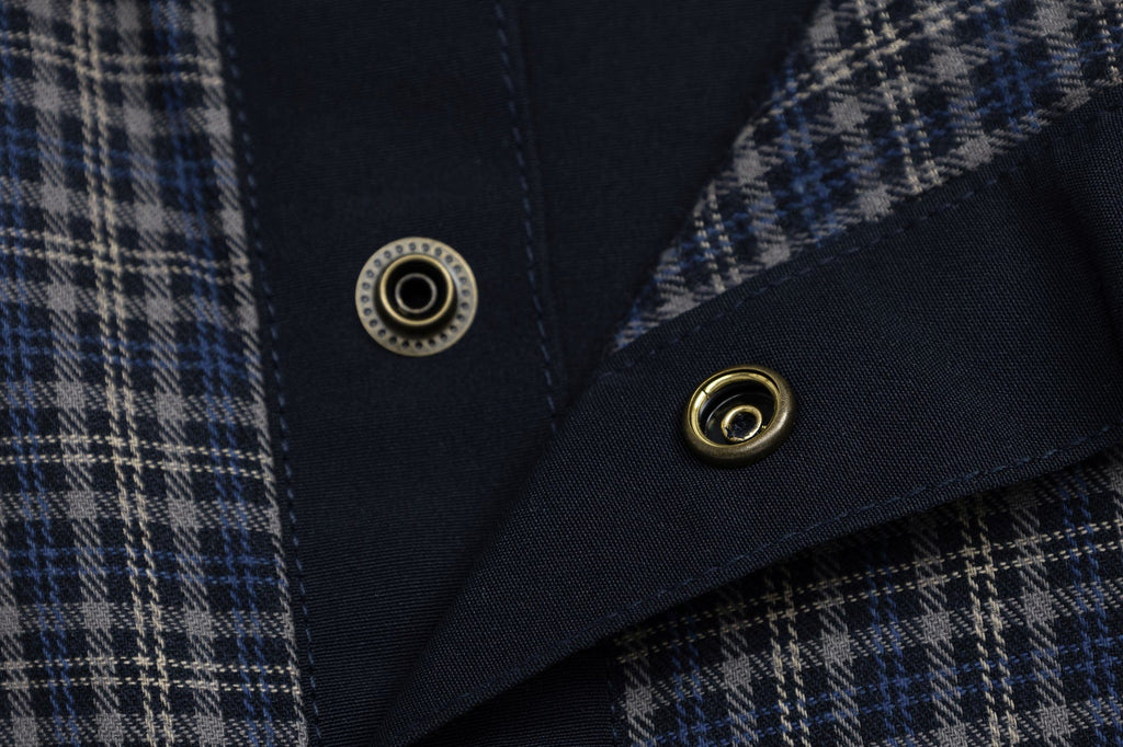 OVDY Retro Spliced Plaid Polo T-Shirt