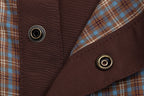 OVDY Retro Spliced Plaid Polo T-Shirt