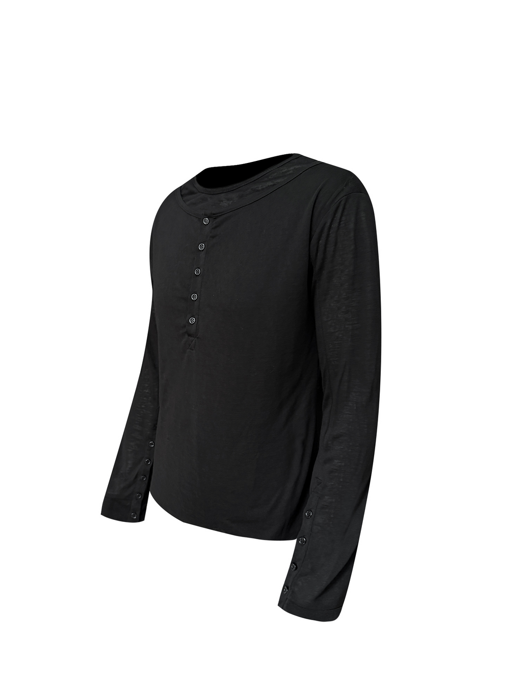 TH4SWE Layered Diamond Spine Graphic Henley Long-Sleeve Tee