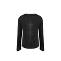 TH4SWE Layered Diamond Spine Graphic Henley Long-Sleeve Tee