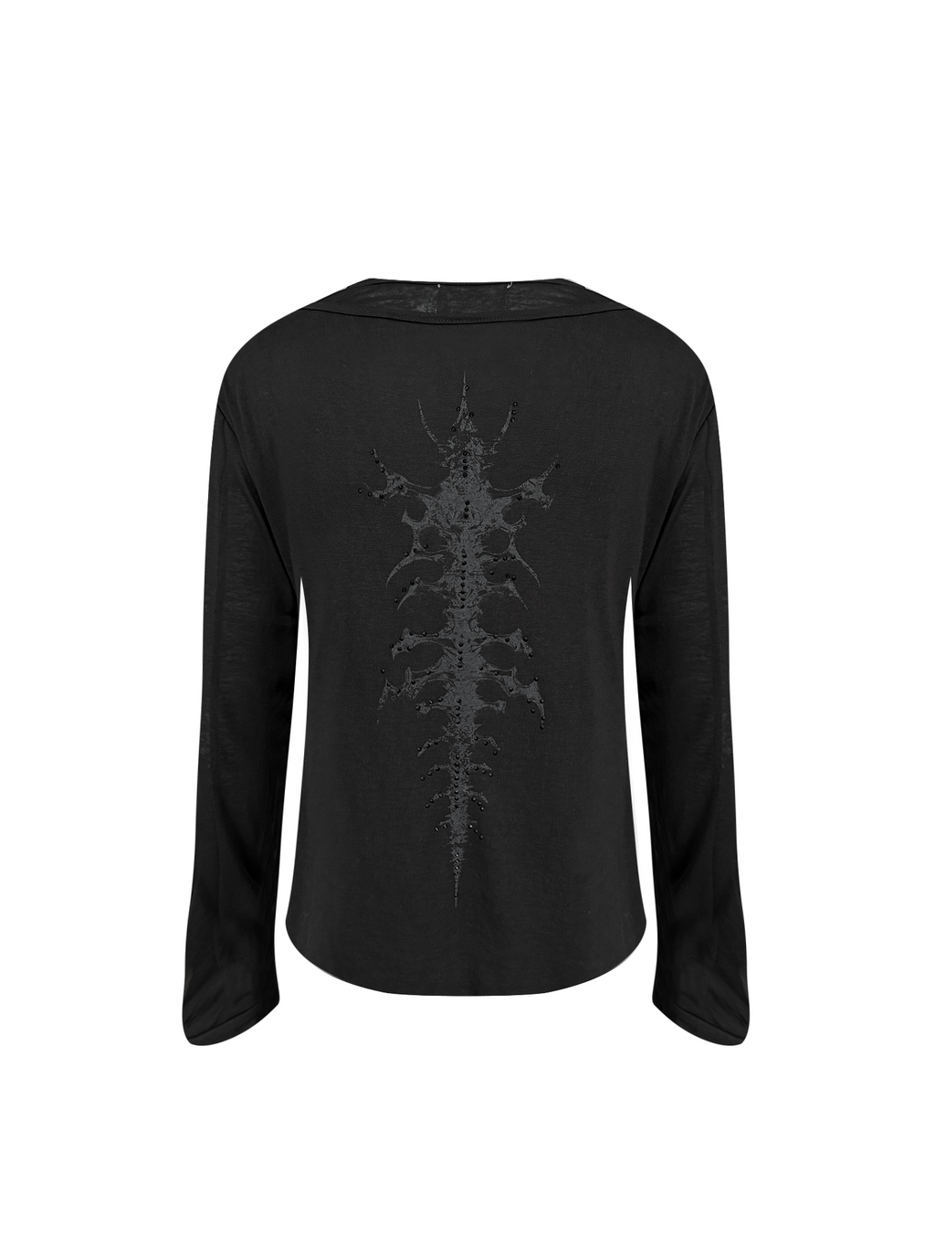 TH4SWE Layered Diamond Spine Graphic Henley Long-Sleeve Tee