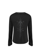 TH4SWE Layered Diamond Spine Graphic Henley Long-Sleeve Tee