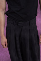 CLP Striped Pleated Wide-Leg Trousers