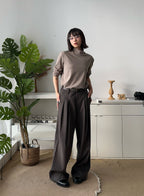 OKAYTHXBYE Essential Pleat Wide-Leg Trousers