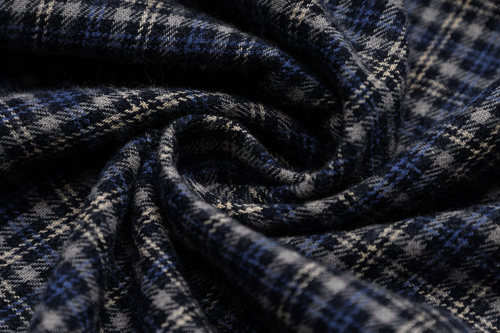 OVDY Raw-Edge Patchwork Graphic Plaid Half Shirt