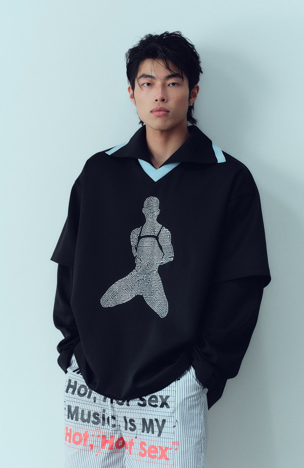 KADAKADA Diamond Graphic Layered Jersey