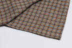 OVDY Raw-Edge Patchwork Graphic Plaid Half Shirt
