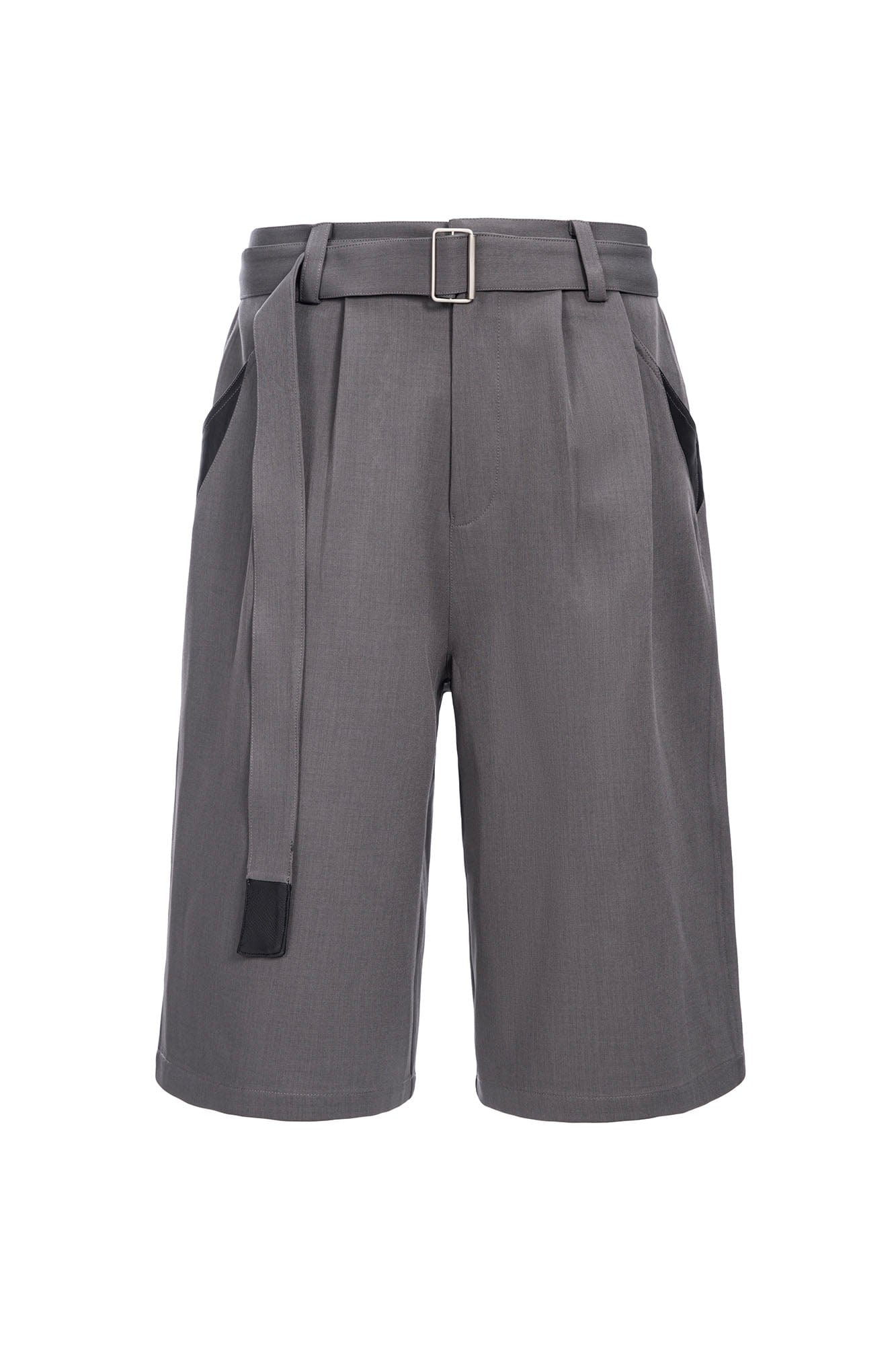 CATSSTAC Pleated Belted Wide-Leg Shorts