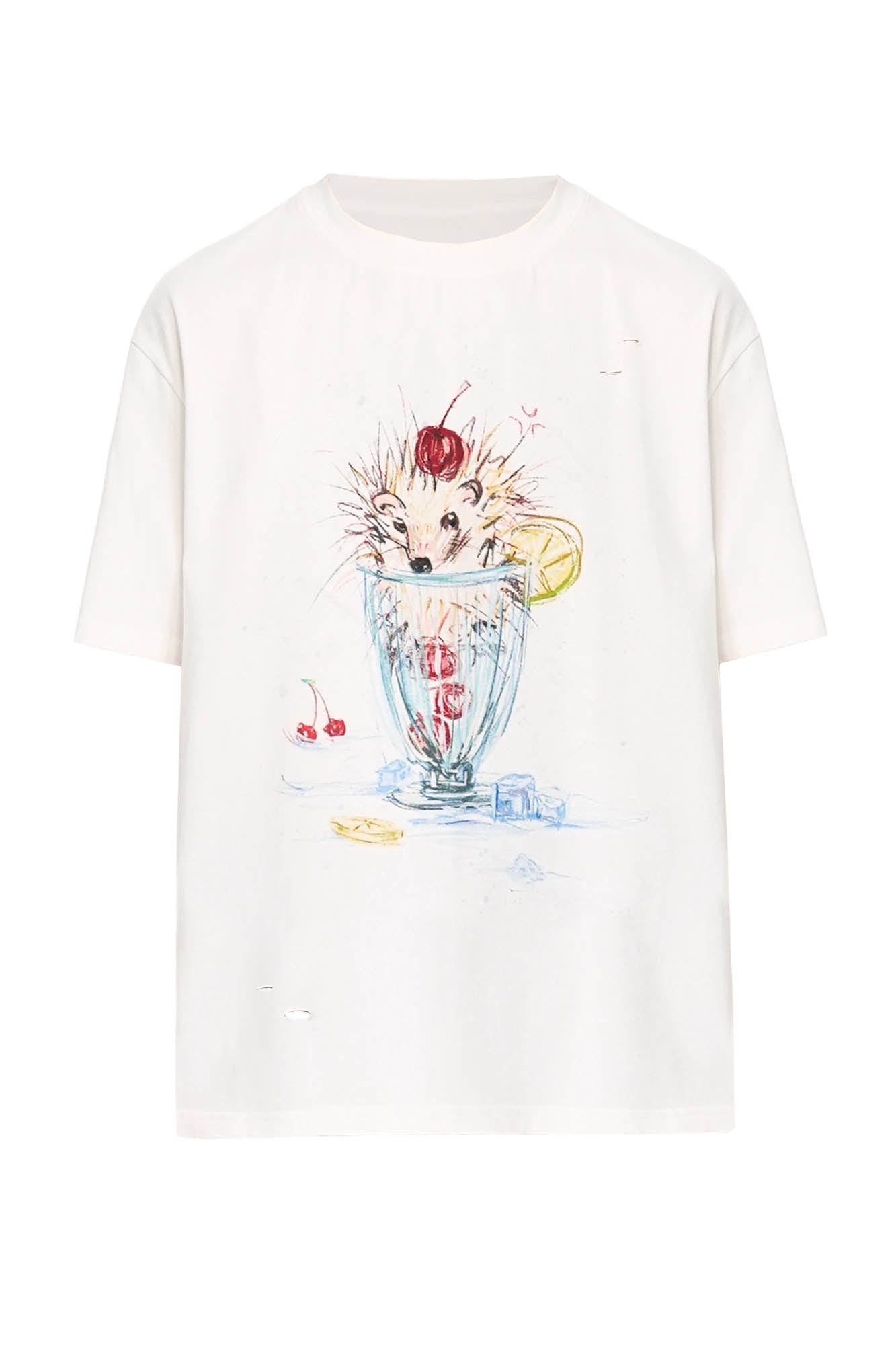 OIPWORD Cherry Hedgehog Graphic T-Shirt
