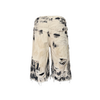 TH4SWE Painted Waxed Panel Raw-Edge Shorts