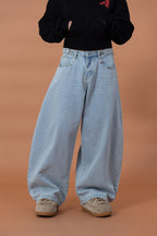 CLP Essential Washed Oversized Curved-Leg Jeans