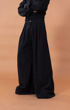CLP Pleated Draped Wide-Leg Trousers