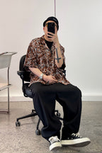ME DA IGUAL Classic Leopard Full-Print Half Shirt
