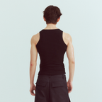 KADAKADA Distressed Graphic Ribbed Tank Top