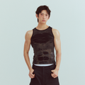 KADAKADA Distressed Graphic Ribbed Tank Top