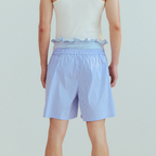 KADAKADA Retro Striped Ruffle-Waist Layered Shorts