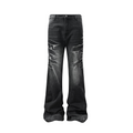 TH4SWE Washed Cracked Whisker Flared Jeans