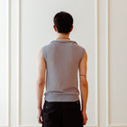 KADAKADA Retro Cowl-Neck Knited Sleeveless T-Shirt
