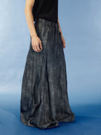 KADAKADA Detachable Ribbon Washed Oversize Flare Jeans