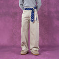 CLP Tie-Belt Multi-Pockets Stitched Pants
