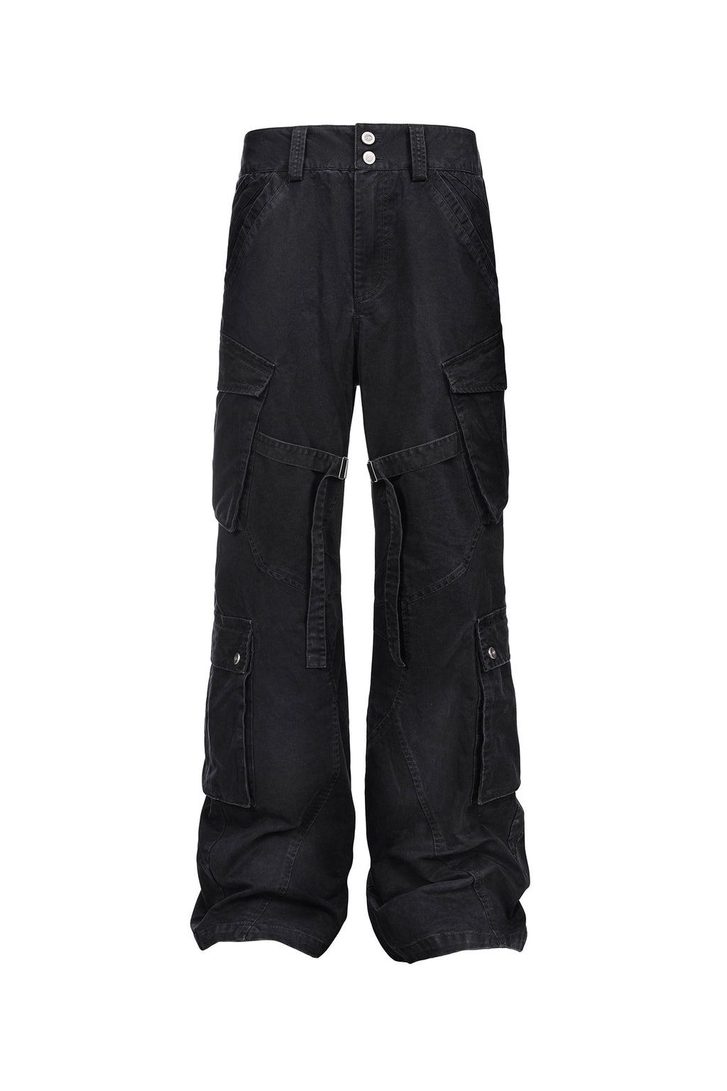 CATSSTAC Multi-Pocket Paneled Strap Cargo Pants