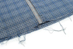 ESAIAS Plaid Layered Raw-Edge Half Shirt Blue