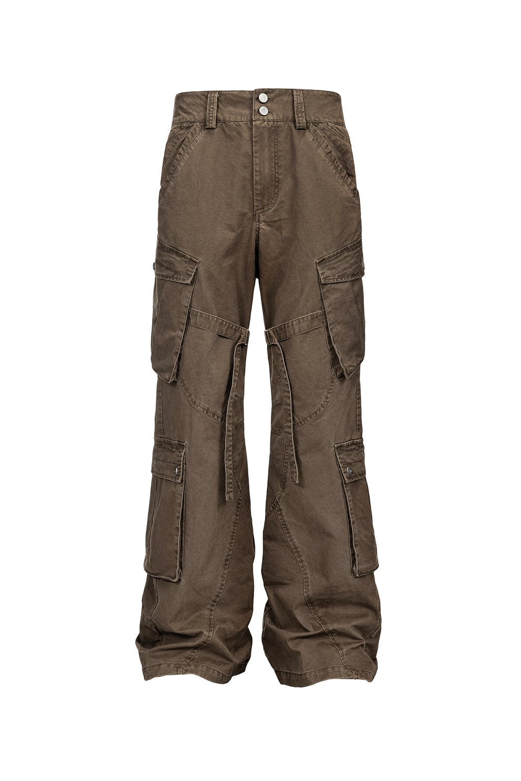 CATSSTAC Multi-Pocket Paneled Strap Cargo Pants