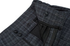 ESAIAS Retro Plaid Pleated Wide-Leg Pants