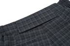 ESAIAS Retro Plaid Pleated Wide-Leg Pants