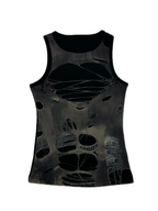 KADAKADA Distressed Graphic Ribbed Tank Top