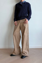 KREATE Totem Embroidered Oversized Straight-Leg Pants