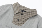 OVDY Layered Plaid Panel Mock Shirt T-Shirt