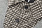 OVDY Layered Plaid Panel Mock Shirt T-Shirt