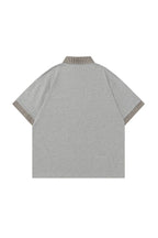 OVDY Layered Plaid Panel Mock Shirt T-Shirt