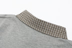 OVDY Layered Plaid Panel Mock Shirt T-Shirt