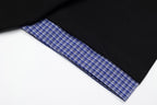 OVDY Layered Plaid Panel Mock Shirt T-Shirt
