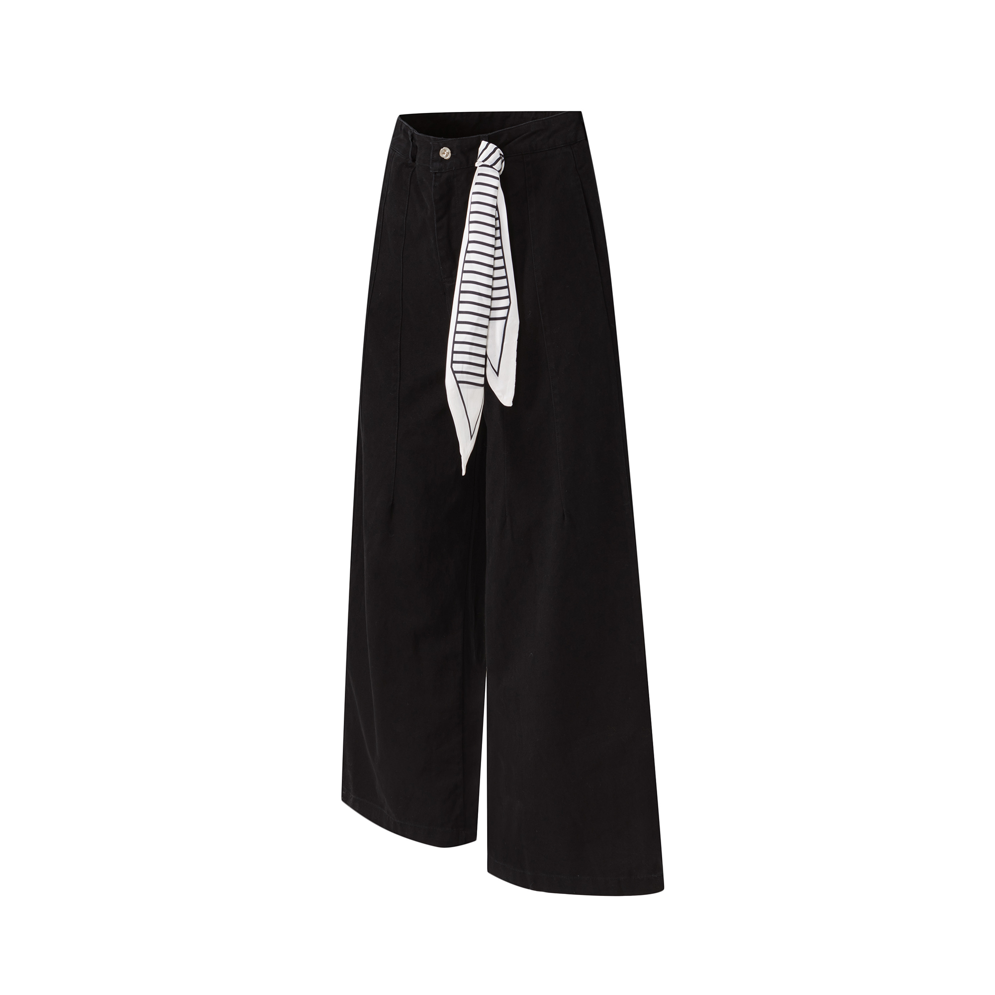 OVDY Retro Washed Stripe-Tie Wide-Leg Pants